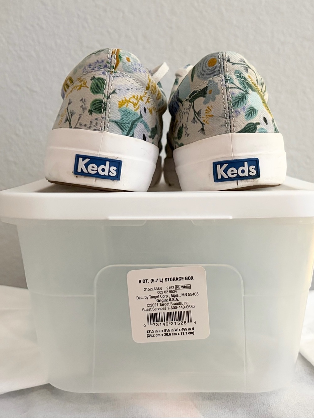 EUC Keds x Rifle Paper Co. Anchor Sneakers in Garden Party Grey - Picture 9 of 10